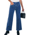 GRAPENT Light Blue Jeans for Women Cropped Wide Leg Jeans for Women High Waisted Jeans for Women Trouser Jeans for Women Womens Jeans Wide Leg Classic Blue Size Medium US Size 8 to Size 10