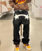 Men's Black Star Printed Baggy Jeans - Fashion Trend