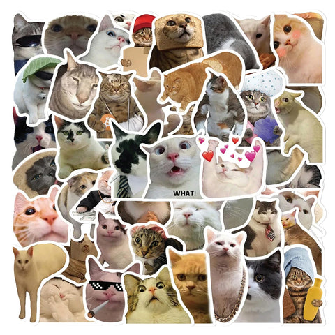200PCS Cat Stickers Cute Animal Stickers Funny Cat Stickers Waterproof Stickers for Adult Vinyl Stickers for Water Bottles Luggage Scrapbook Guitar Snowboard Laptop Phone Bike