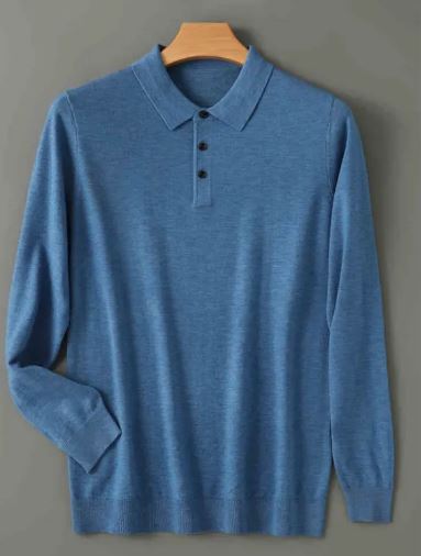 Men Long-sleeved Knitted Shirt
