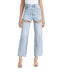 LaurelTree Womens Baggy High Waist Jeans with Rhinestone Studded Cut Outs Ripped Bedazzled Denim Fashion Y2K Wide Leg Pants (Blue RhinestoneX-LargeX-Large)