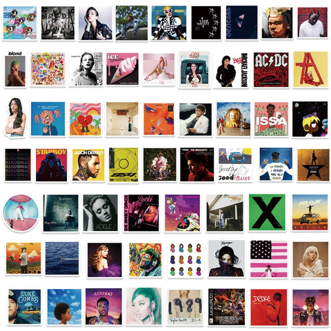 Fashion Singer Stickers Music Album Water Bottle Stickers 60PCS Vinyl Waterproof Laptop Skateboard Stickers Car Decals Computer Stickers Decor. (Z-3)