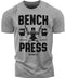 Gym Shirts Men – Motivational Mens T Shirt Workout Lifting Shirt - Funny T-Shirt (12. Bench Press Grey)