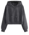 SHENHE Womens Drawstring Plain Basic Crop Top Hoodie Casual Hooded Sweatshirt Pullover Dark Grey XS