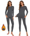 YADIFEN 2 Pack Thermal Underwear for Women Long Johns Thermal Sets with Fleece Lined Long Underwear Thermals Top and Bottom Set