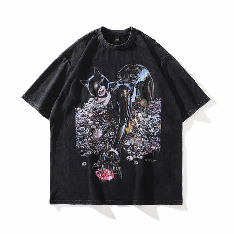 Vintage Streetwear Graffiti T-Shirt for Men