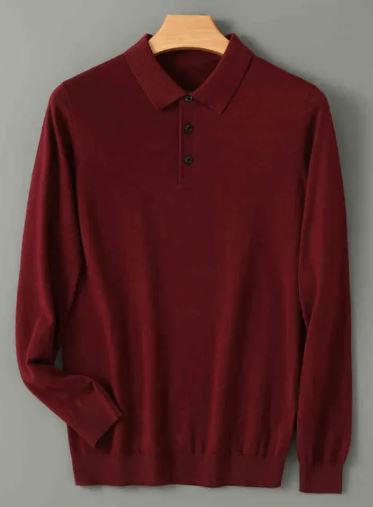 Men Long-sleeved Knitted Shirt