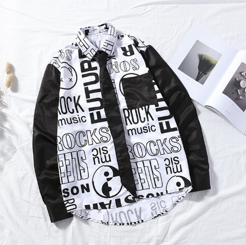 Casual Retro Polyester Shirt for Men