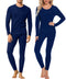 SWOMOG Women & Men Thermal Underwear Sets Men Ultra Soft Long Johns Base Layer Fleece Lined Warm Top & Bottom for Cold Weather Navy Blue