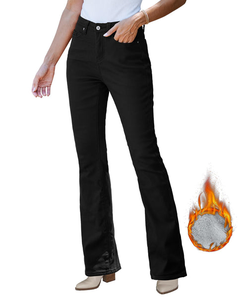 GRAPENT Black Boot Cut for Women Jeans Black Jeans for Women Bootcut Flare Black Pants Wide Leg Jeans for Women Western Wear for Women Color Black Size L Large Size 12 Size 14