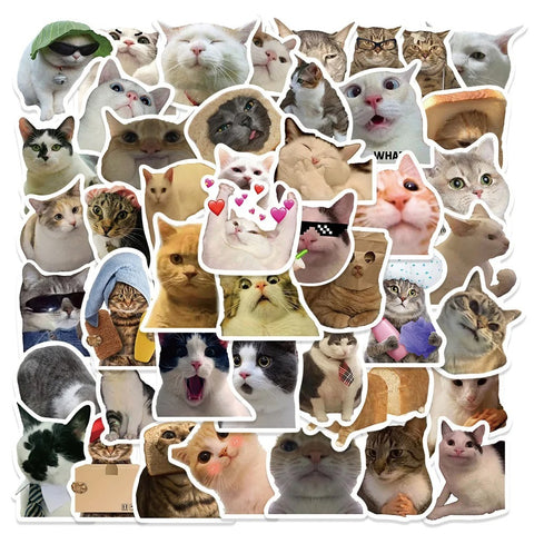 Cute Kitty Cartoon Waterproof Sticker Pack