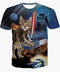 Star Wars Cat Warrior 3D T-Shirt for Men
