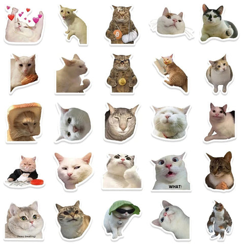 Cute Kitty Cartoon Waterproof Sticker Pack