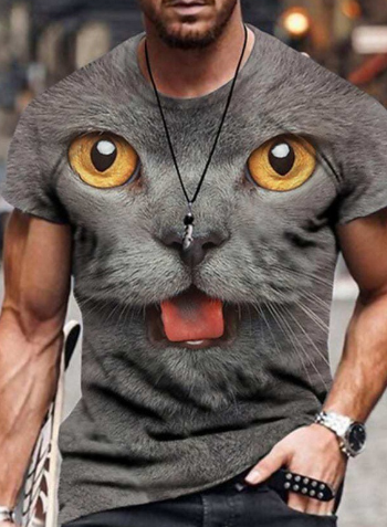 Casual Gradient T-Shirt for Men (Single Piece)