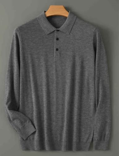 Men Long-sleeved Knitted Shirt