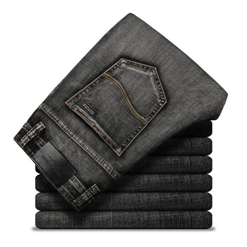 Slim Straight Black Jeans for Men