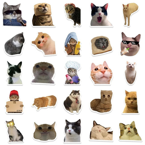 Cute Kitty Cartoon Waterproof Sticker Pack