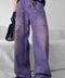 Purple Straight-leg Jeans For Men Women