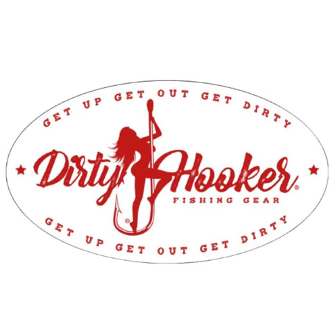 Dirty Hooker Fishing Gear Vintage Stickers for Adults - Laptop Stickers for Teens - Cool Stickers - Decal Stickers - Adult Stickers - Stickers for Men and Women - Computer Stickers (Deep Red)