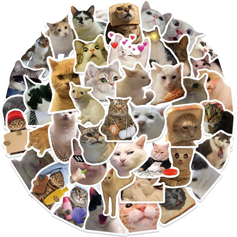 Cute Kitty Cartoon Waterproof Sticker Pack