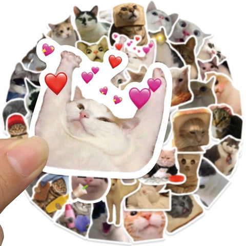 Cute Kitty Cartoon Waterproof Sticker Pack