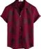 VATPAVE Mens 100% Cotton Hawaiian Shirts Floral Short Sleeve Button Down Shirts Summer Beach Shirts Large WineRed