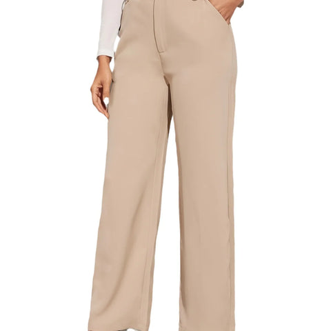 Wide Leg Loose Commuter Trousers