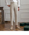 Mid-High Waist Straight Cropped British Pants
