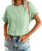 Dokotoo Women Tank Tops Round Neck Cap Sleeve Side Ruched Womens Tops Womens Tank Tops Women Clothing Light Green Medium