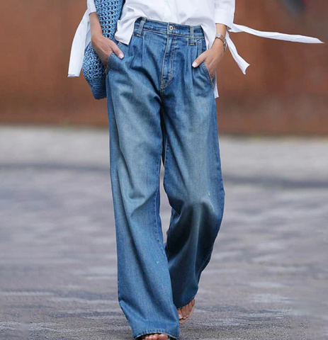 WOLFF Stylish Comfortable High-Waisted Jeans (One Piece)