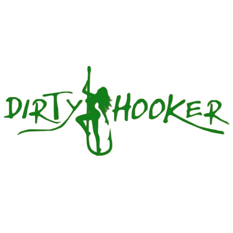 Dirty Hooker Fishing Gear Stickers for Adults - Laptop Stickers for Teens - Cool Stickers - Decal Stickers - Adult Stickers - Stickers for Men and Women - Computer Stickers (Green)