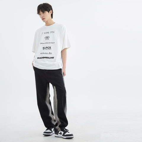 American Retro Gradient Black Jeans for Men