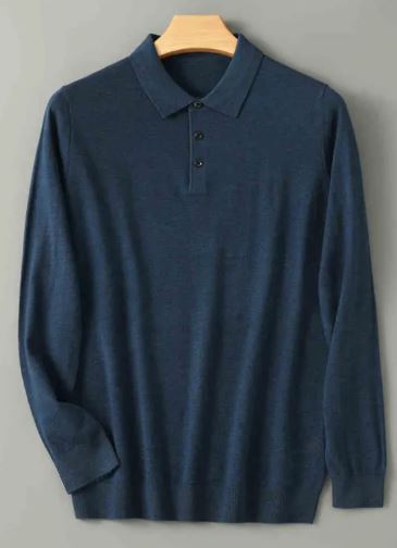 Men Long-sleeved Knitted Shirt