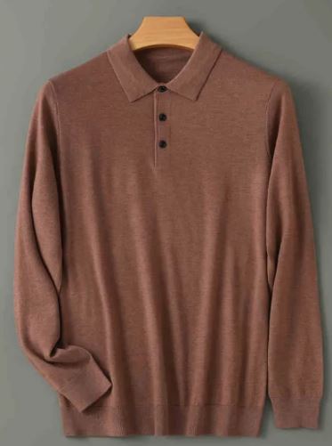 Men Long-sleeved Knitted Shirt