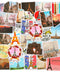 Chinco 100 Pcs Paris Stickers French Style Stickers French Stickers Eiffel Tower Decals Vinyl Us States Stickers Vintage American State Stickers Travel Stickers for Water Bottles