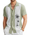 COOFANDY Vintage Mens Bowling Shirts Button Up Vacation Shirts Loose Fit Short Sleeve Shirts