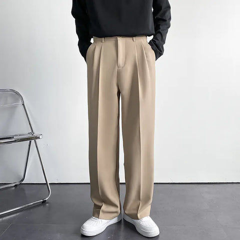 Men's Wide-Leg Loose Straight-Leg Trousers for Spring/Summer